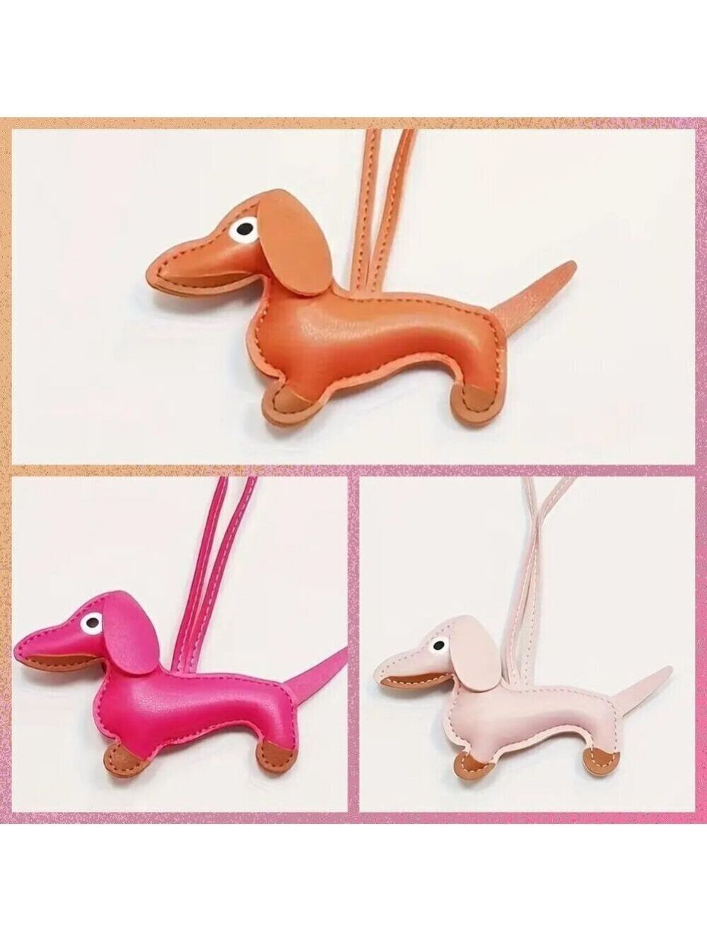 Puffy Large Dachshund Dog Purse and Bag Accessory or Keychain Orange